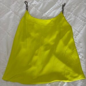 Rachel Zoe Lime Green Women's Top with Gun metal Chain Straps